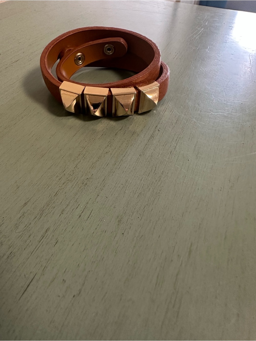 Billabong Rose Gold Pyramid Stud Double Wrap Bracelet